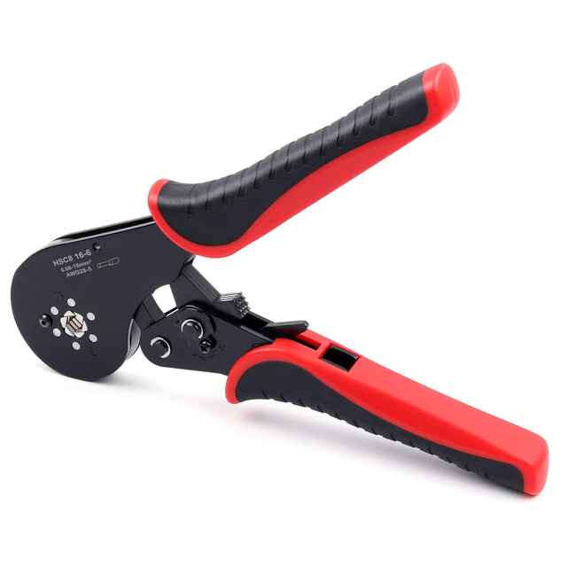 Ferramenta de crimpagem de virola hexagonal, ferramenta de crimpagem de virolas HSC8 16-6 e crimpador de virola de fio hexagonal usado para mangas de extremidade de cabo 30-5 AWG/0,5-16mm&sup2;