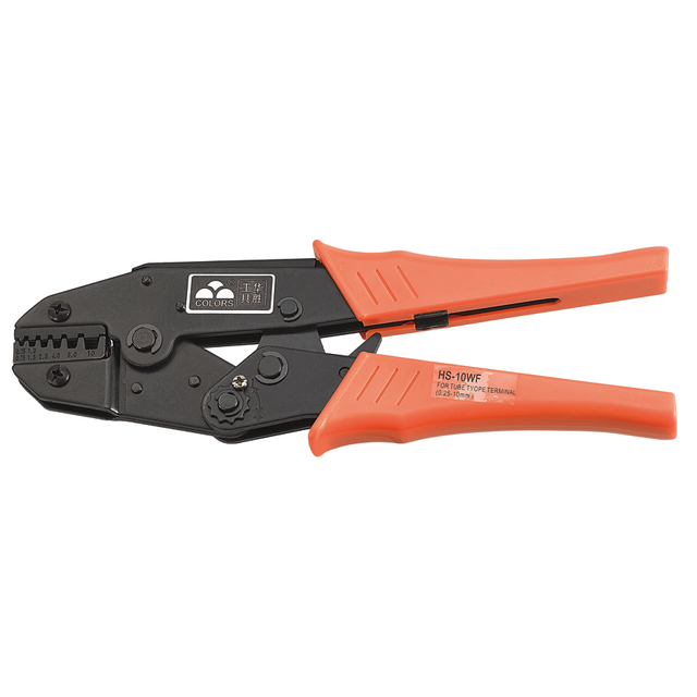 Alicate de crimpagem com catraca (estilo europeu) para ponteiras isoladas e n&atilde;o isoladas HS-10WF
